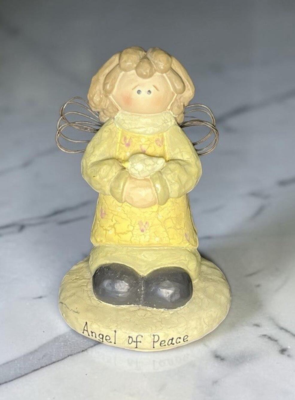 Angel Of Peace Crazy Mountain Figurine Home Decor Ceramic Wire Wings